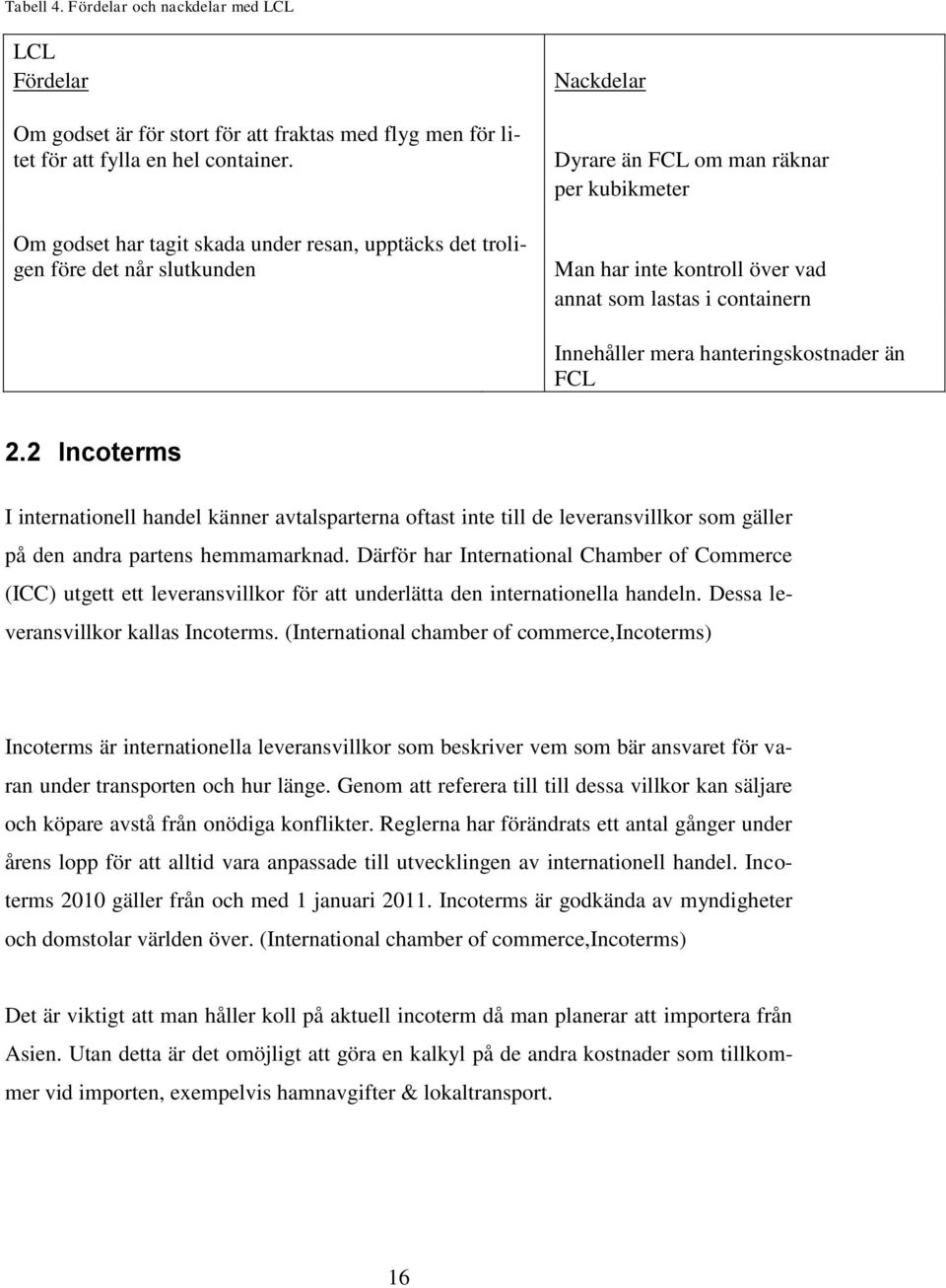 Innehåller mera hanteringskostnader än FCL 2.2 Incoterms I internationell handel känner avtalsparterna oftast inte till de leveransvillkor som gäller på den andra partens hemmamarknad.