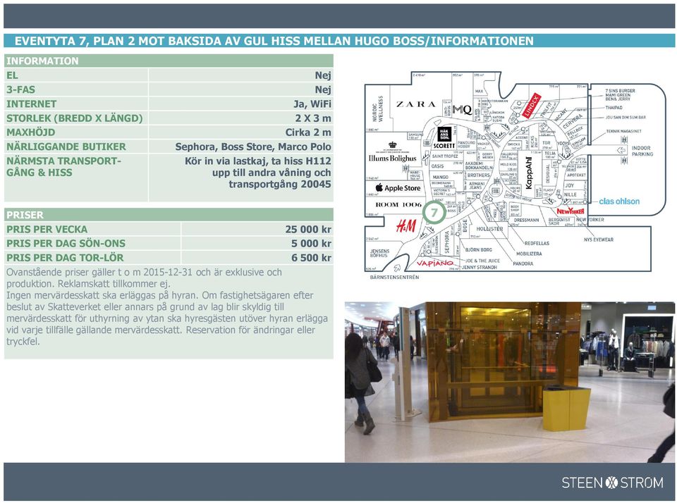 ta hiss H112 upp till andra våning och transportgång 20045 PRIS