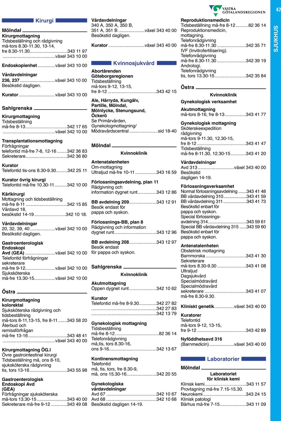 30...342 25 11 övrig kirurgi må-fre 10.30-11...342 10 00 Kärlkirurgi Mottagning och tidsbeställning må-fre 8-11...342 15 85 Vårdavd 18, besökstid 14-19...342 10 18. 20, 32, 39, 40.