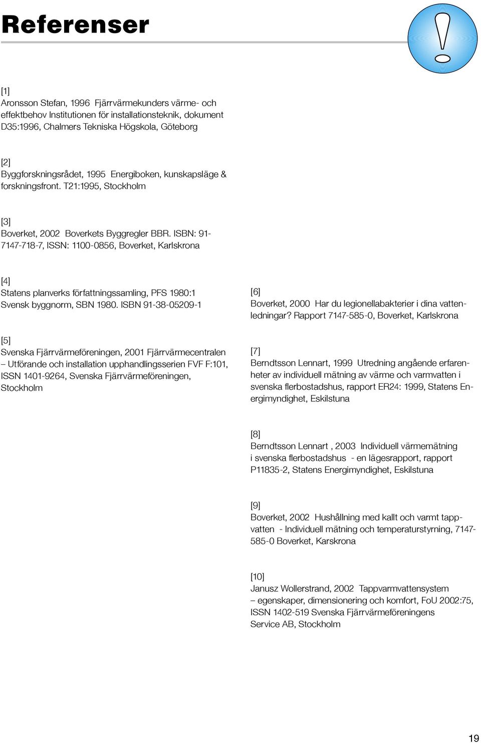 ISBN: 91-7147-718-7, ISSN: 1100-0856, Boverket, Karlskrona [4] Statens planverks författningssamling, PFS 1980:1 Svensk byggnorm, SBN 1980.