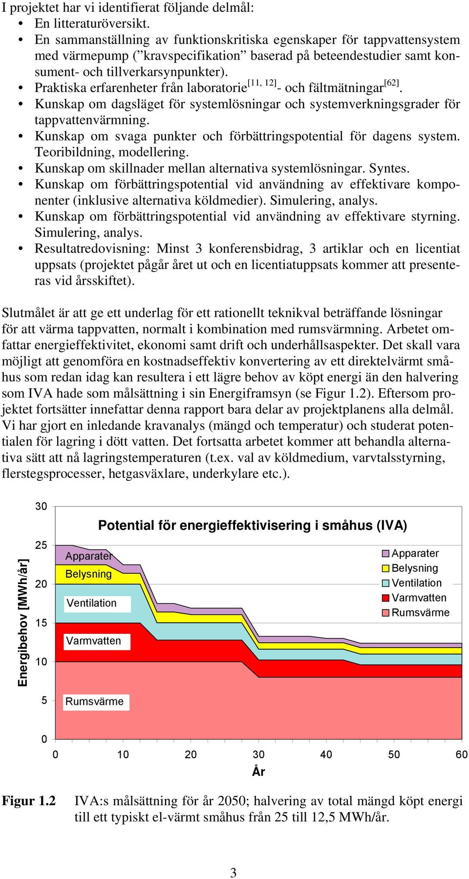 Praktiska erfarenheter från laboratorie [11, 12] - och fältmätningar [62]. Kunskap om dagsläget för systemlösningar och systemverkningsgrader för tappvattenvärmning.