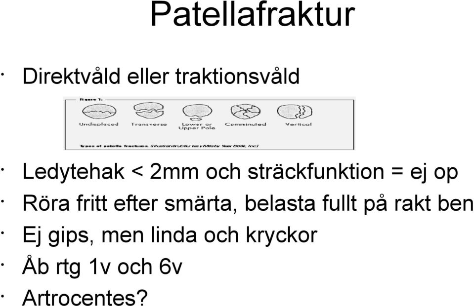 fritt efter smärta, belasta fullt på rakt ben Ej