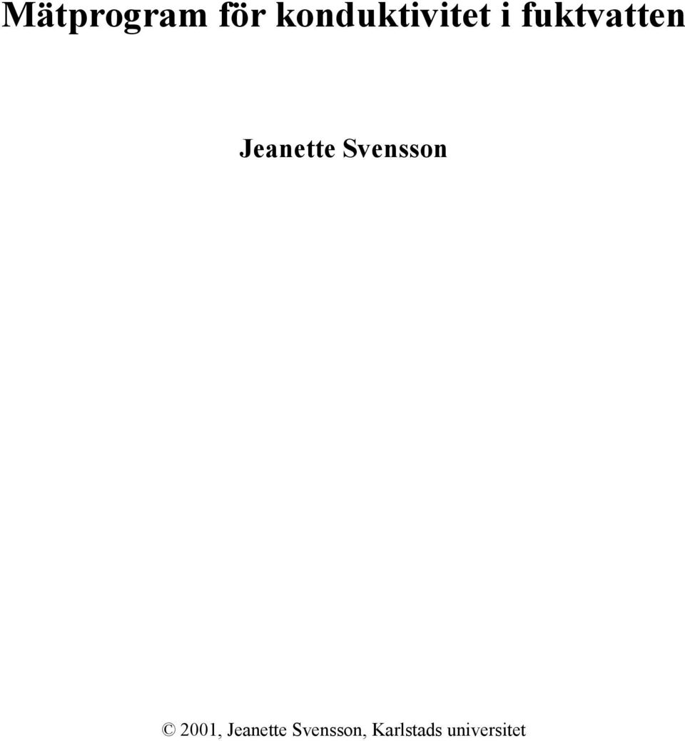 Jeanette Svensson 2001,