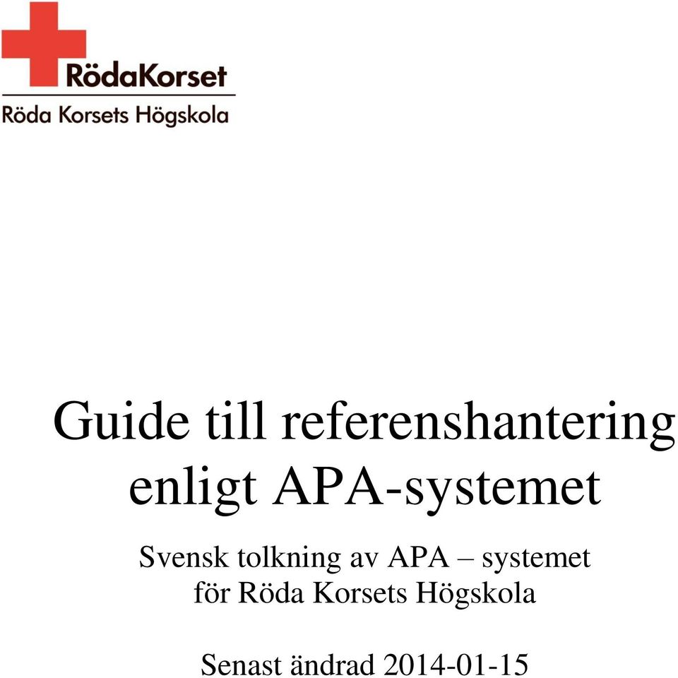 tolkning av APA systemet för