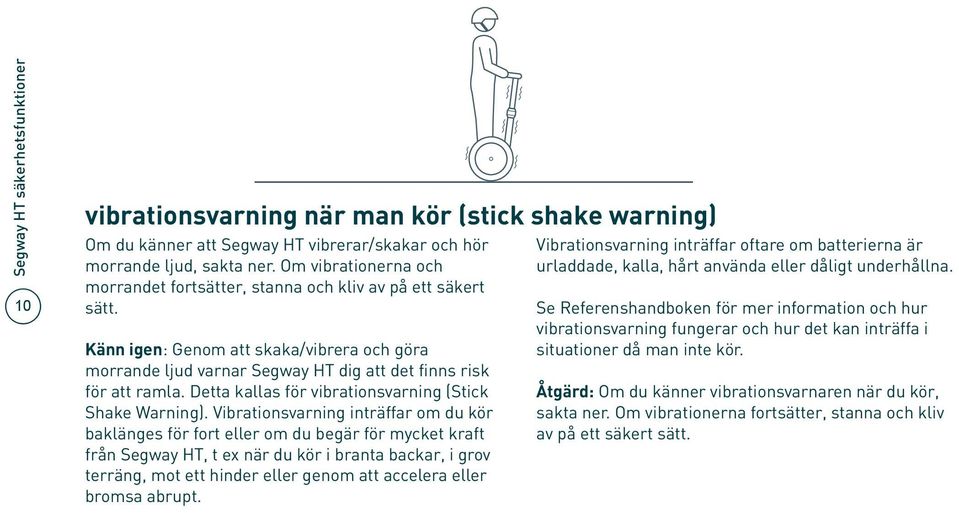 Detta kallas för vibrationsvarning (Stick Shake Warning).