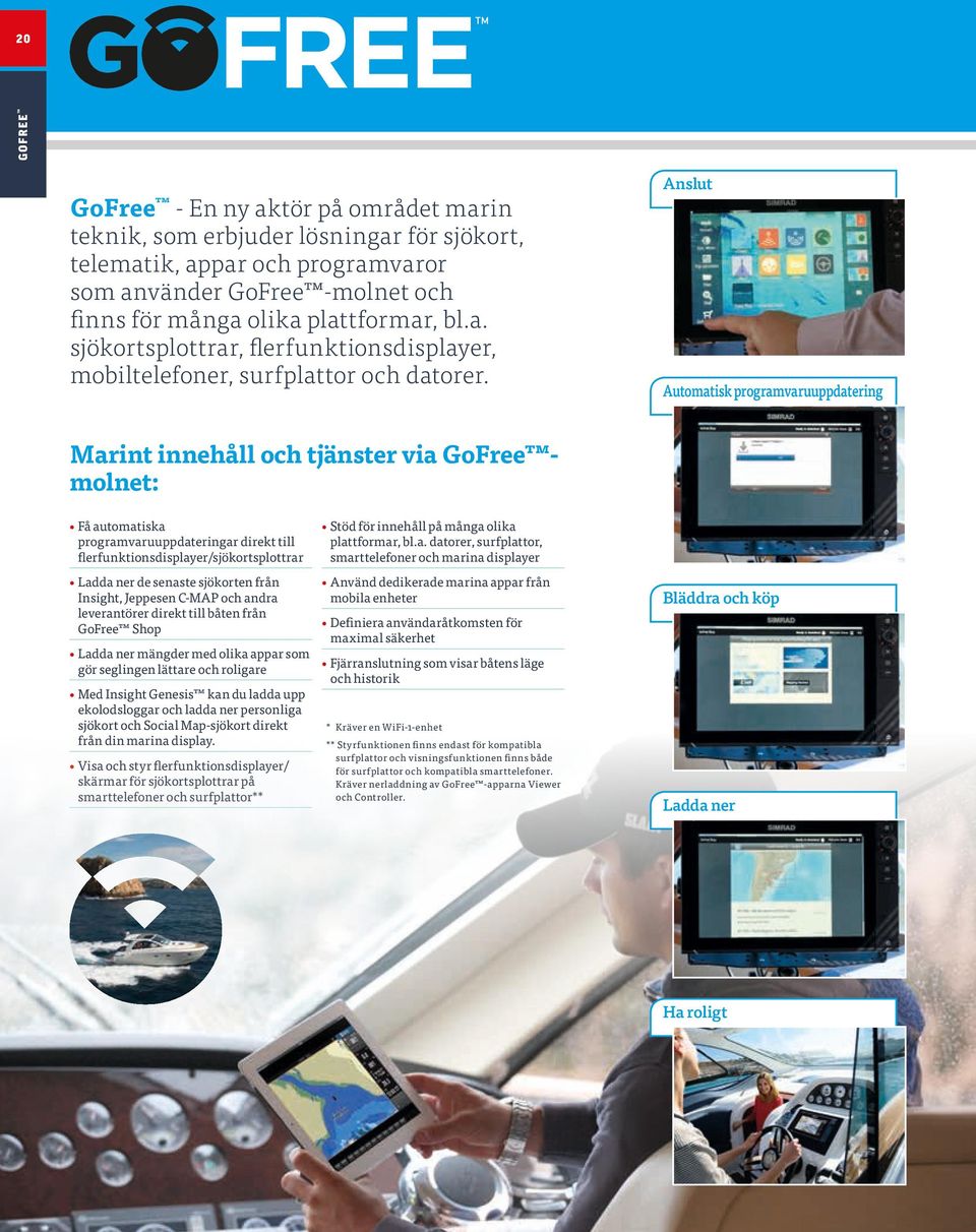 senaste sjökorten från Insight, Jeppesen C-MAP och andra leverantörer direkt till båten från GoFree Shop Ladda ner mängder med olika appar som gör seglingen lättare och roligare Med Insight Genesis