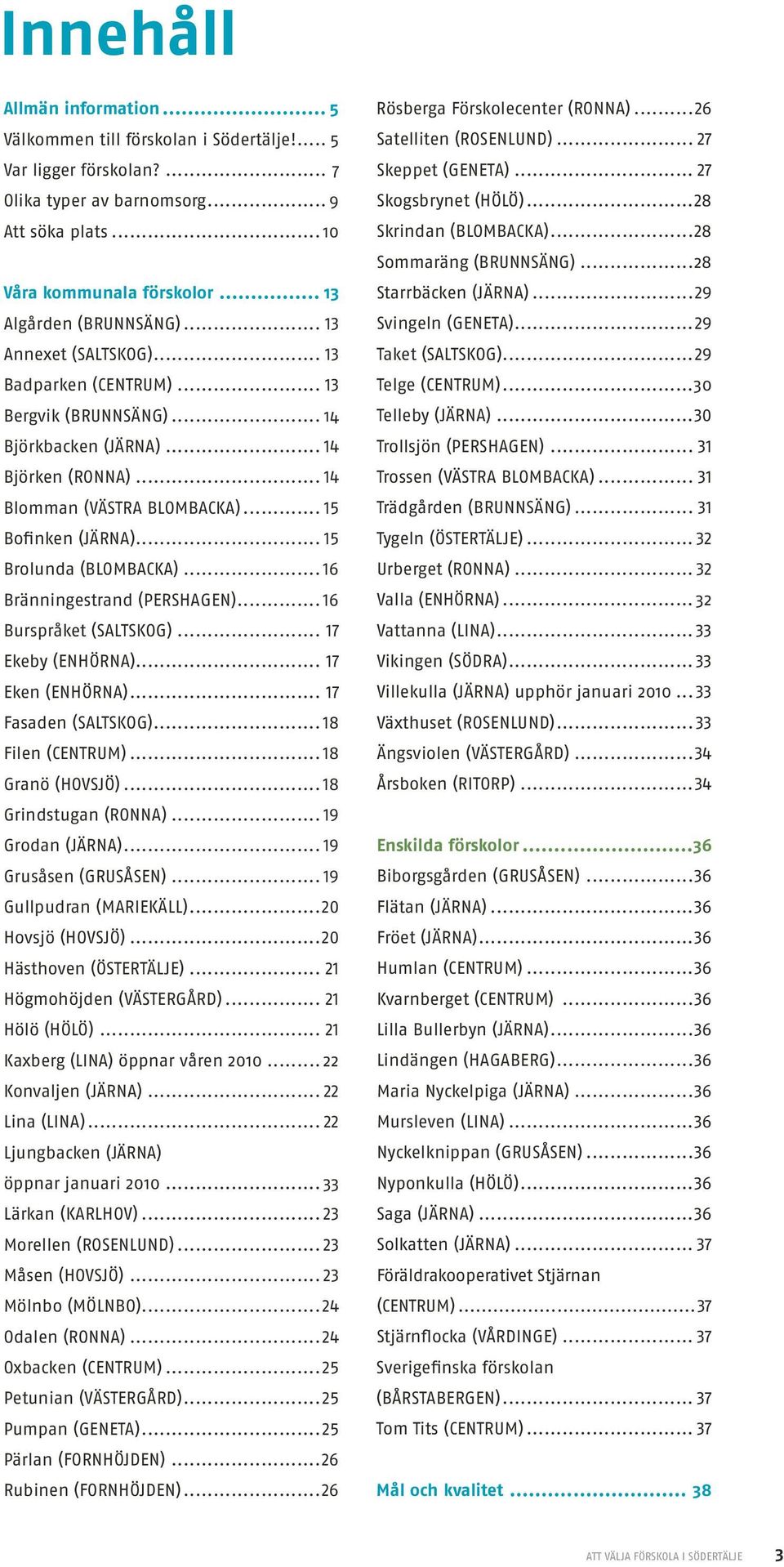 .. 15 Bofinken (Järna)... 15 Brolunda (Blombacka)... 16 Bränningestrand (Pershagen)... 16 Burspråket (Saltskog)... 17 Ekeby (Enhörna)... 17 Eken (Enhörna)... 17 Fasaden (Saltskog)... 18 Filen (Centrum).