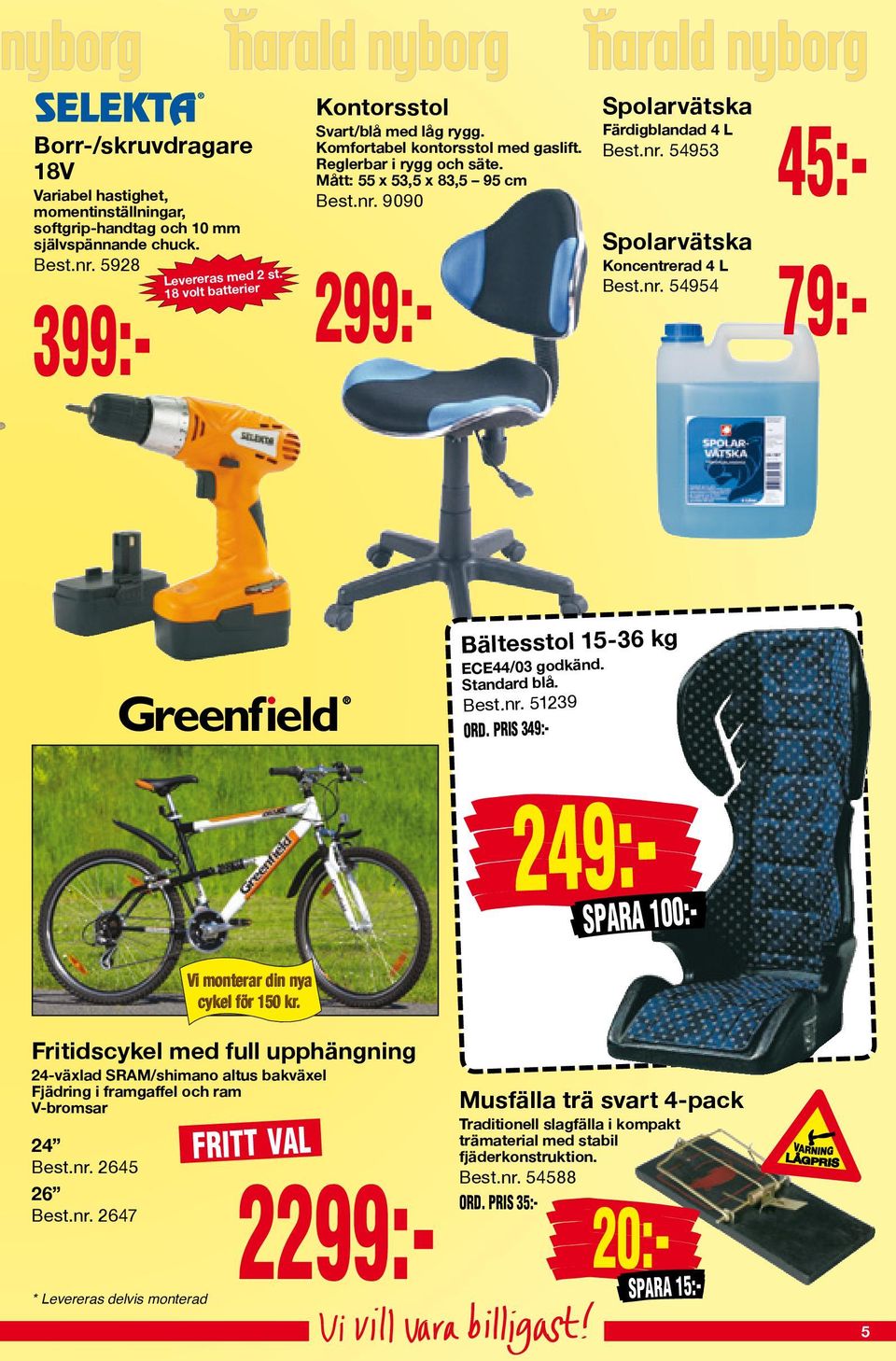 Standard blå. Best.nr. 51239 ORD. PRIS 349:- 249:- SPARA 100:- Vi monterar din nya cykel för 150 kr.