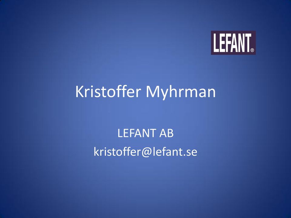 LEFANT AB