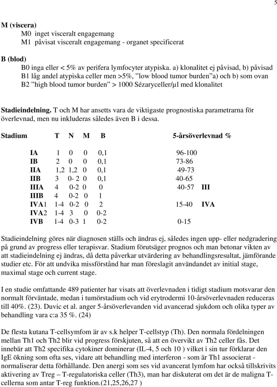 T och M har ansetts vara de viktigaste prognostiska parametrarna för överlevnad, men nu inkluderas således även B i dessa.