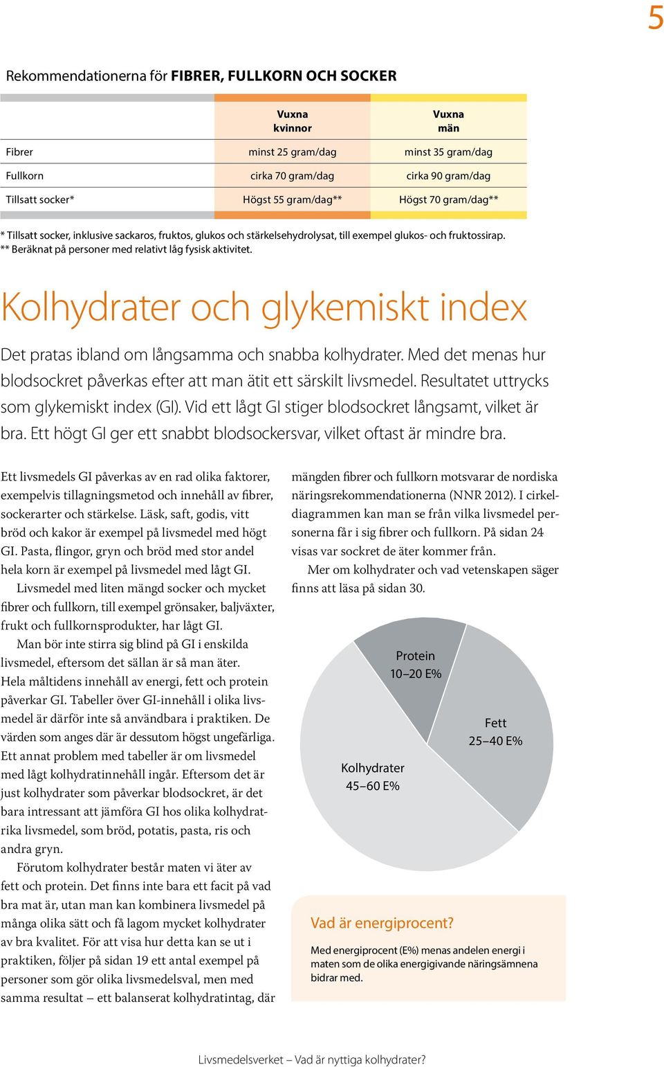 ** Beräknat på personer med relativt låg fysisk aktivitet. Kolhydrater och glykemiskt index Det pratas ibland om långsamma och snabba kolhydrater.