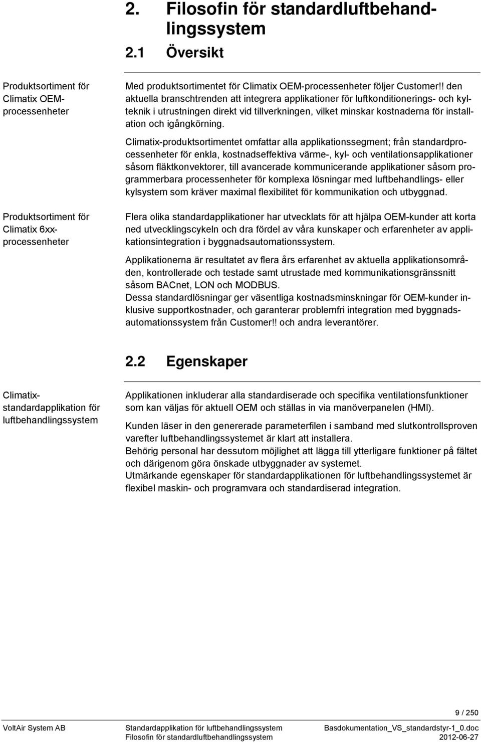 Climatix-produktsortimentet omfattar alla applikationssegment; från standardprocessenheter för enkla, kostnadseffektiva värme-, kyl- och ventilationsapplikationer såsom fläktkonvektorer, till