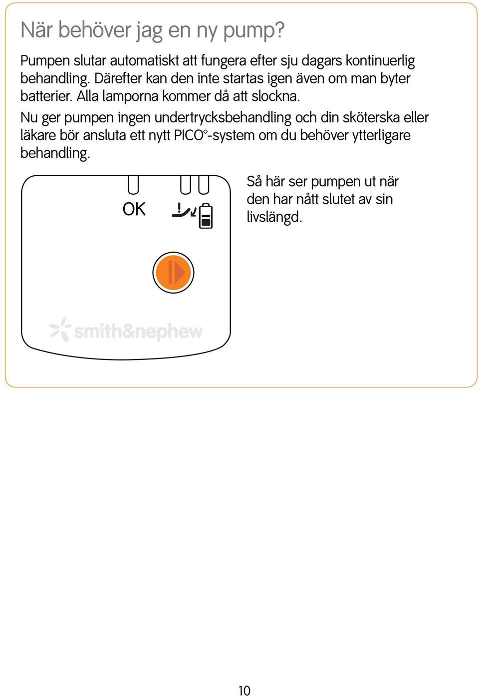 Därefter kan den inte startas igen även om man byter batterier. Alla lamporna kommer då att slockna.