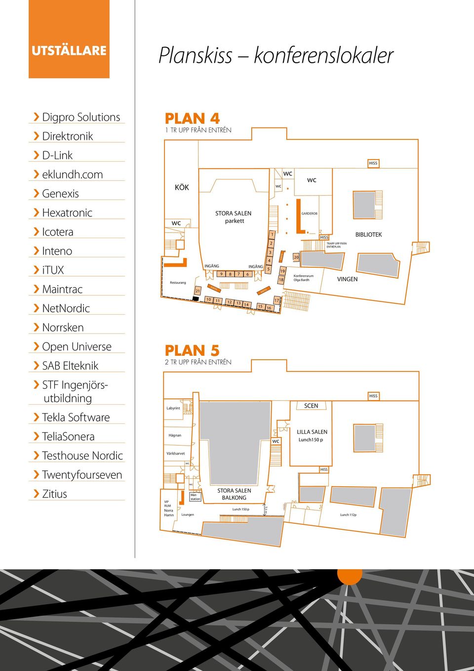 PLAN plan 44 1 tr upp från entrén 1 tr upp från entrén KÖK Restaurang 5 21 INGÅNG 10 KAFFE STORA SALEN parkett 11 PLAN plan 55 2 tr upp från entrén 2 tr upp från entrén Labyrint Hägnan