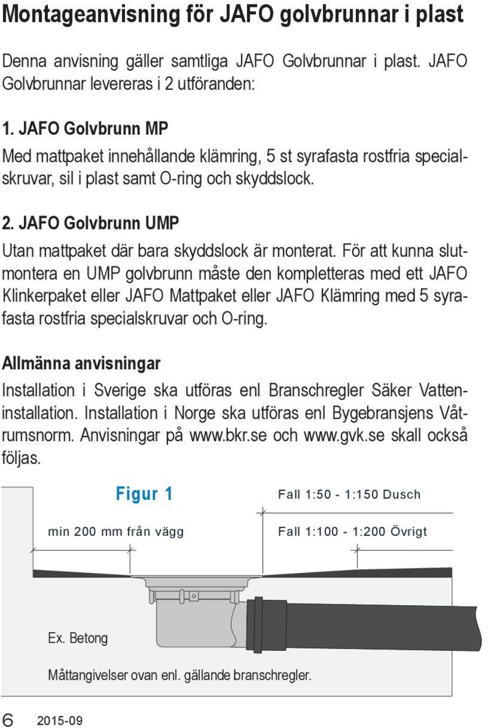 JAFO Golvbrunn UMP Utan mattpaket där bara skyddslock är monterat.