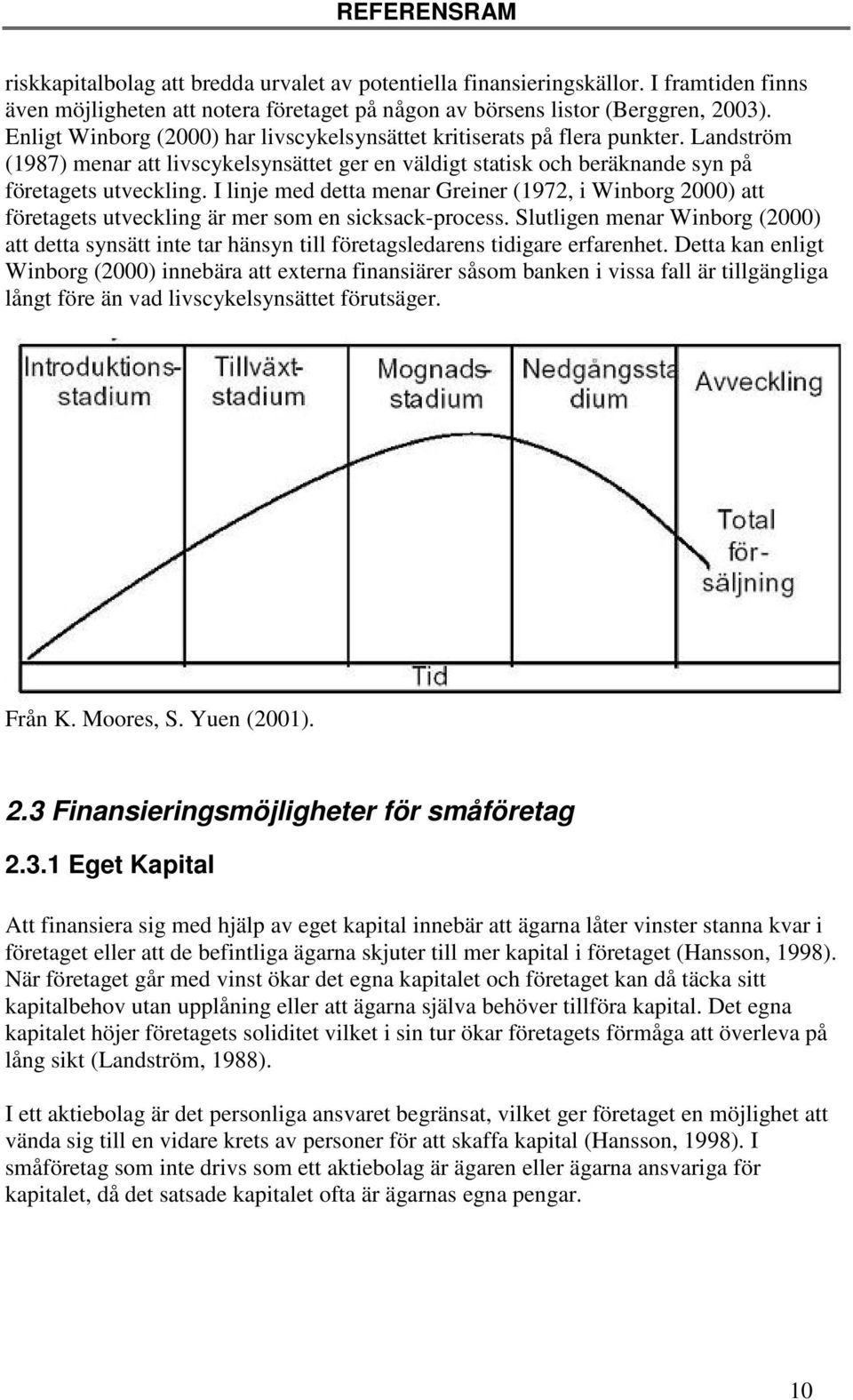 I linje med detta menar Greiner (1972, i Winborg 2000) att företagets utveckling är mer som en sicksack-process.