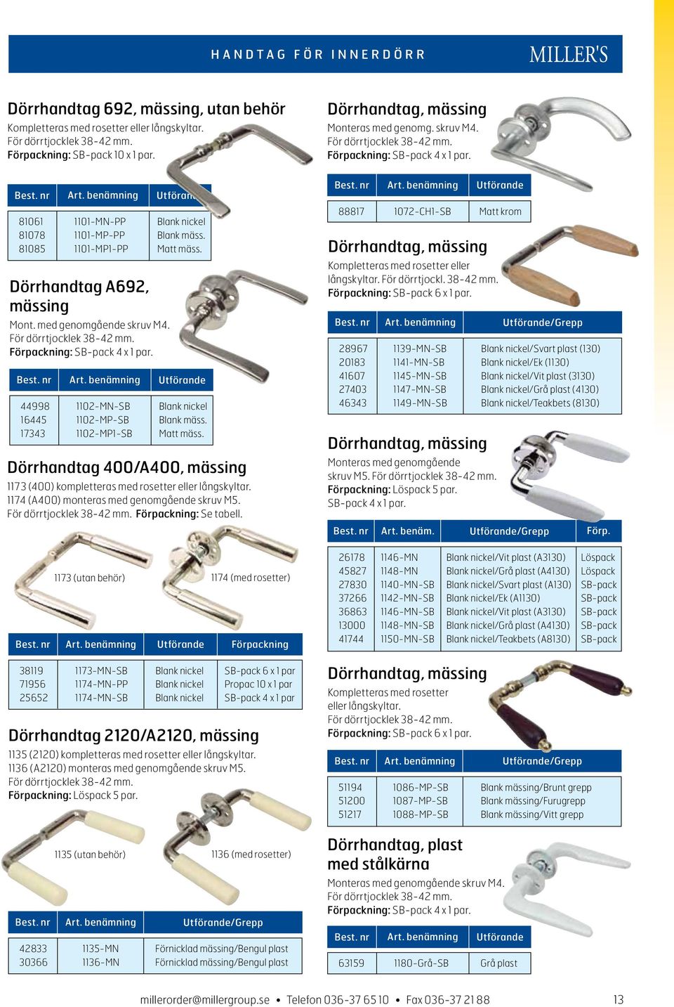 Förpackning: SB-pack 4 x 1 par. 44998 1102-MN-SB Blank nickel 16445 1102-MP-SB Blank mäss. 17343 1102-MP1-SB Matt mäss.