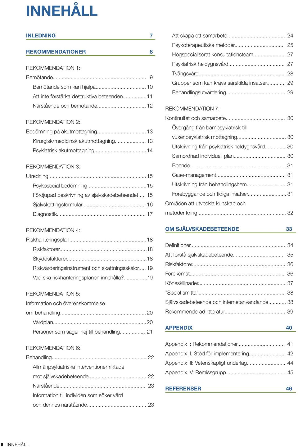 .. 15 Fördjupad beskrivning av självskadebeteendet... 15 Självskattingsformulär... 16 Diagnostik... 17 REKOMMENDATION 4: Riskhanteringsplan... 18 Riskfaktorer... 18 Skyddsfaktorer.