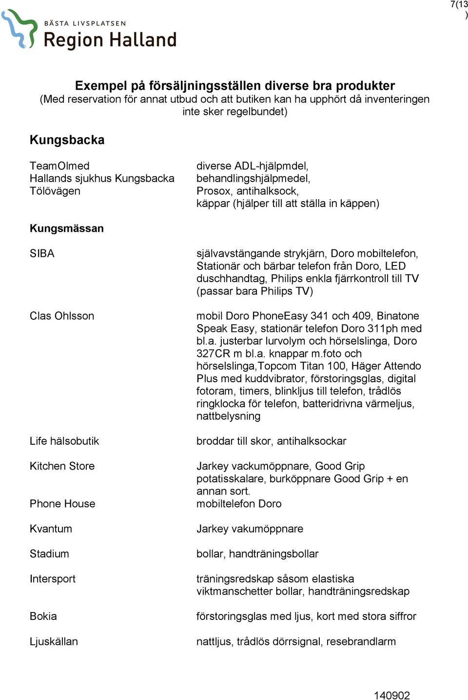 House Kvantum Stadium Intersport Bokia Ljuskällan självavstängande strykjärn, Doro mobiltelefon, Stationär och bärbar telefon från Doro, LED duschhandtag, Philips enkla fjärrkontroll till TV (passar