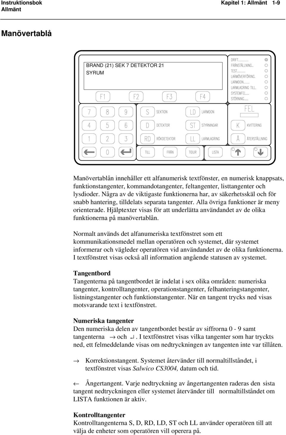 Alla övriga funktioner är meny orienterade. Hjälptexter visas för att underlätta användandet av de olika funktionerna på manövertablån.