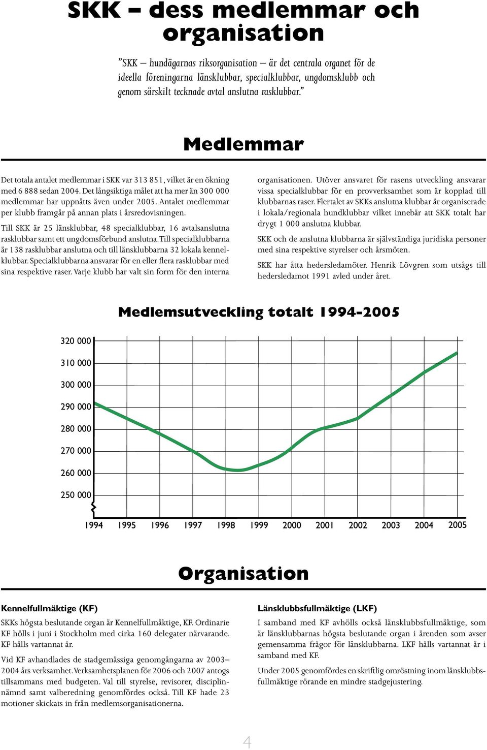 Det långsiktiga målet att ha mer än 300 000 medlemmar har uppnåtts även under 2005. Antalet medlemmar per klubb framgår på annan plats i årsredovisningen.