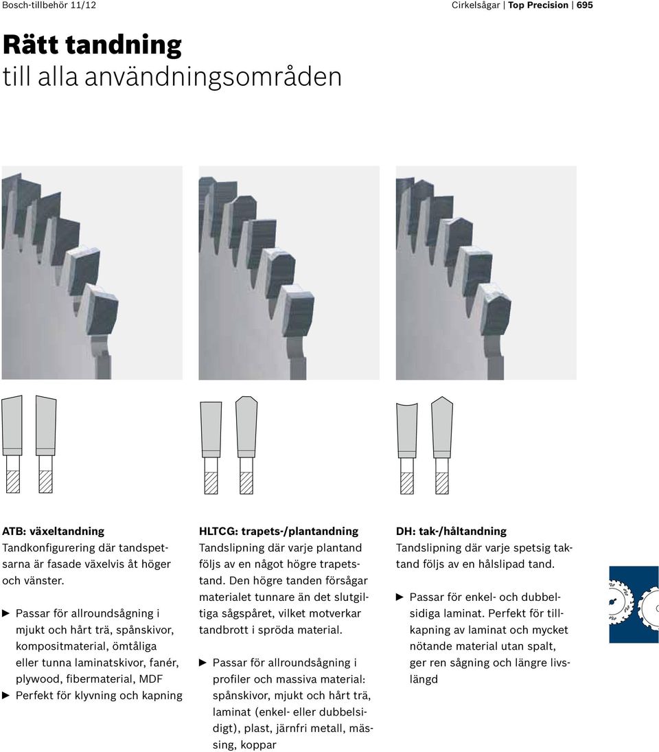 trapets-/plantandning Tandslipning där varje plantand följs av en något högre trapetstand.