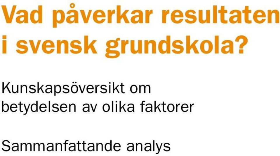 Kunskapsöversikt om