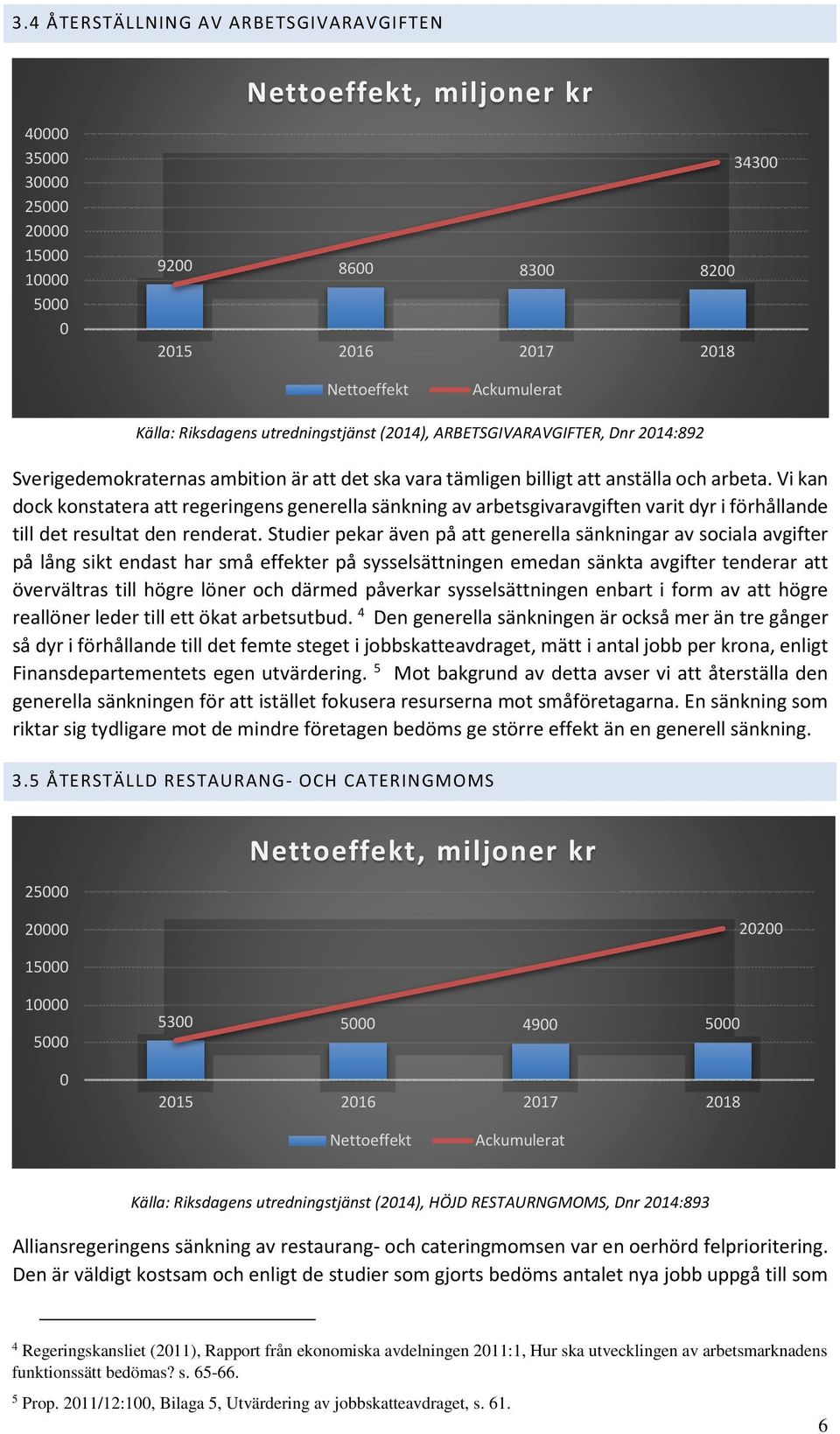 Vi kan dock konstatera att regeringens generella sänkning av arbetsgivaravgiften varit dyr i förhållande till det resultat den renderat.