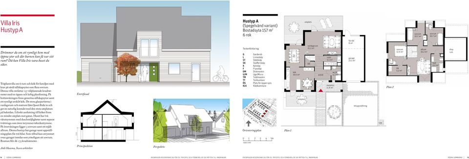 Tvåplansvilla om 6 rum och kök för familjen med krav på såväl sällskapsytor som flera. Denna villa omfattar 157 välplanerade kvadratmeter med en öppen och luftig planlösning.