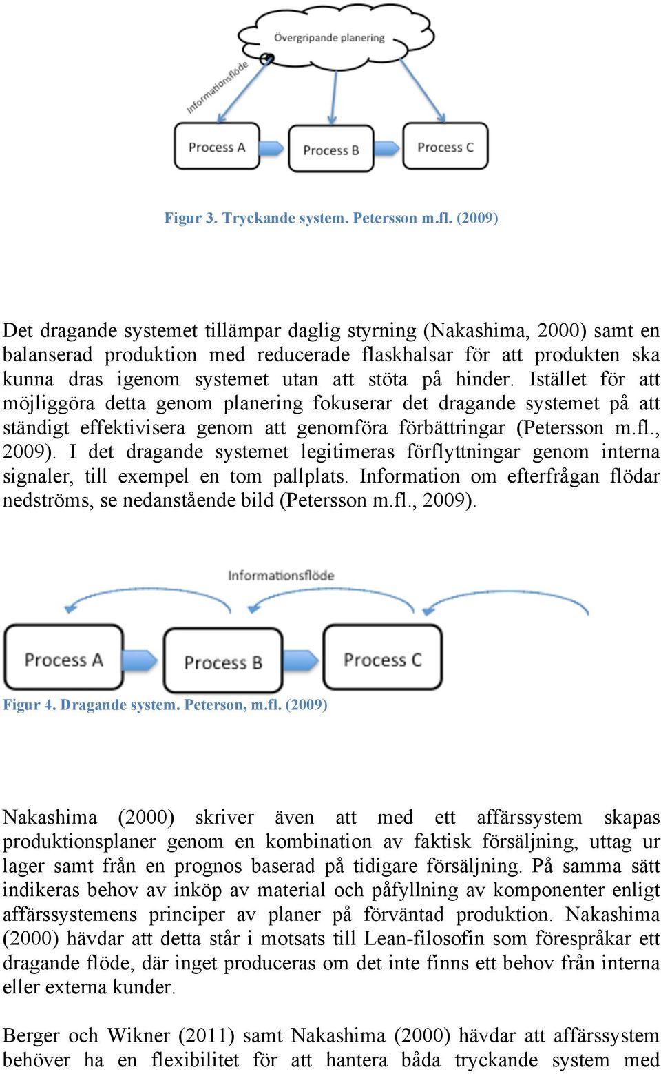 hinder. Istället för att möjliggöra detta genom planering fokuserar det dragande systemet på att ständigt effektivisera genom att genomföra förbättringar (Petersson m.fl., 2009).