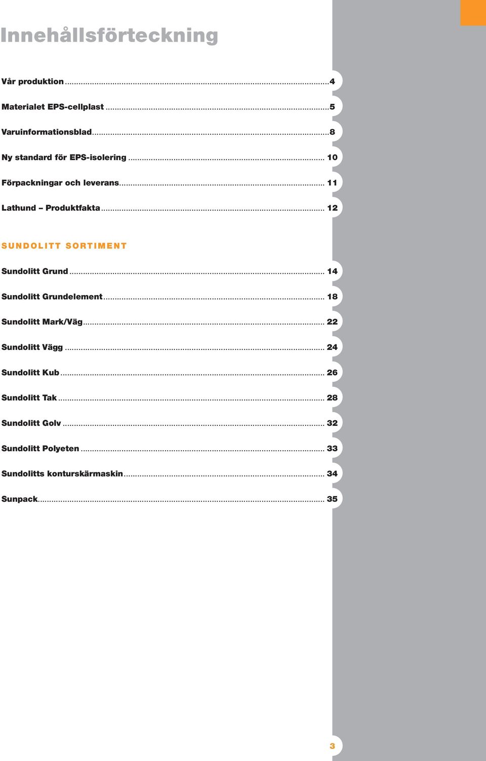 .. 12 Sundolitt sortiment Sundolitt Grund... 14 Sundolitt Grundelement... 18 Sundolitt Mark/Väg.