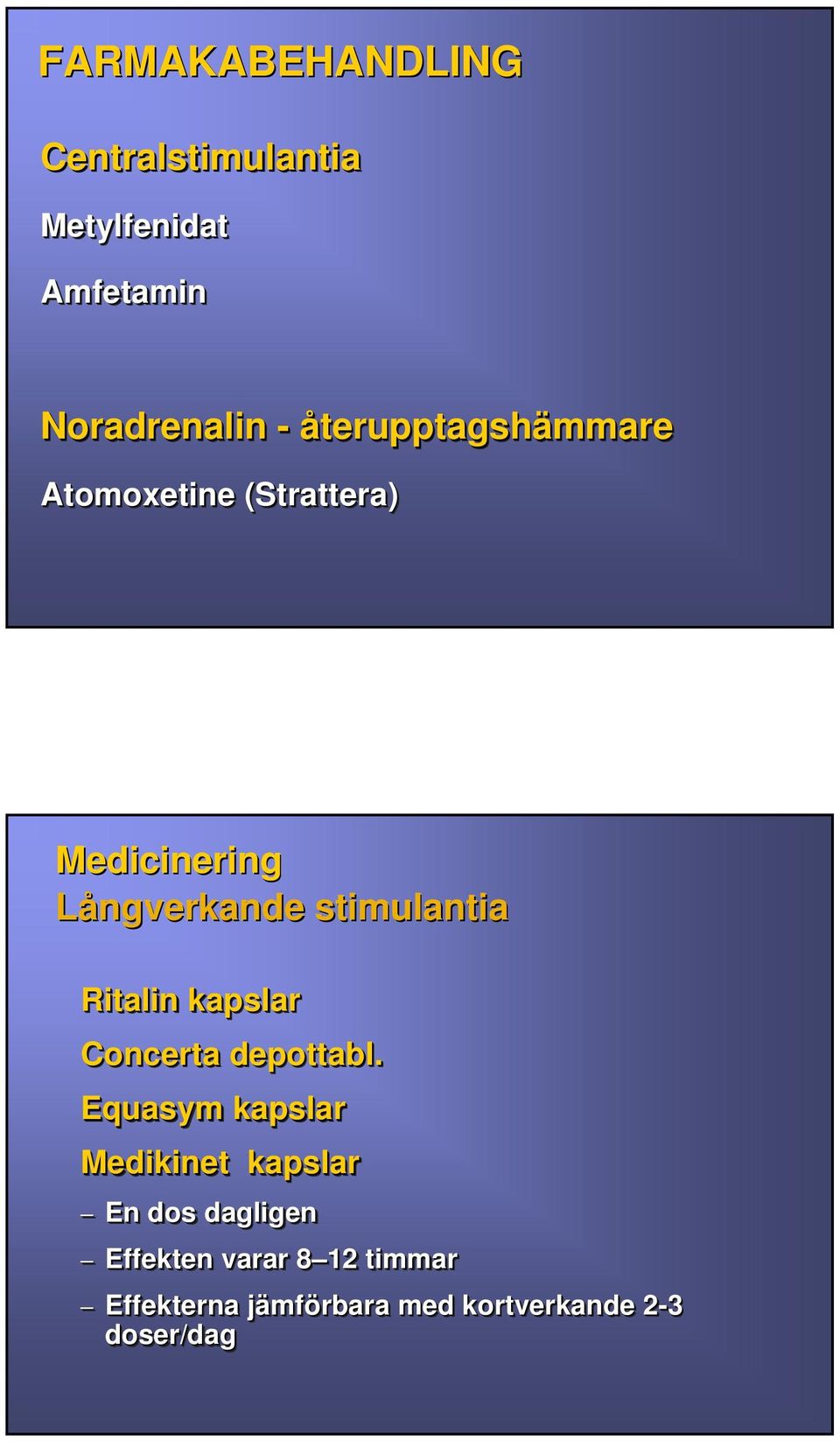 Ritalin kapslar Concerta depottabl.