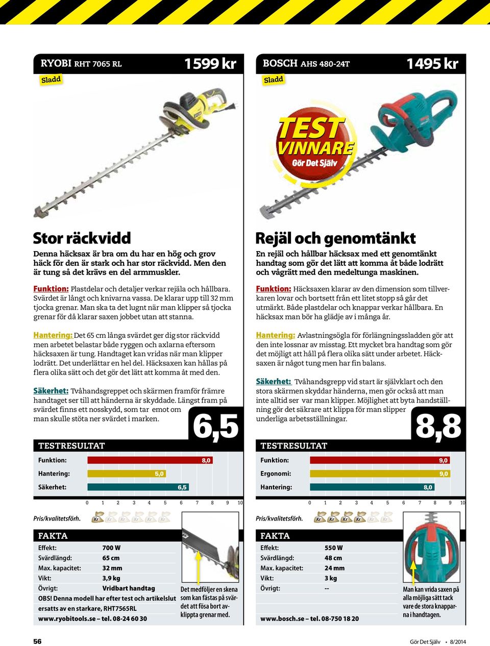 Man ska ta det lugnt när man klipper så tjocka grenar för då klarar saxen jobbet utan att stanna.