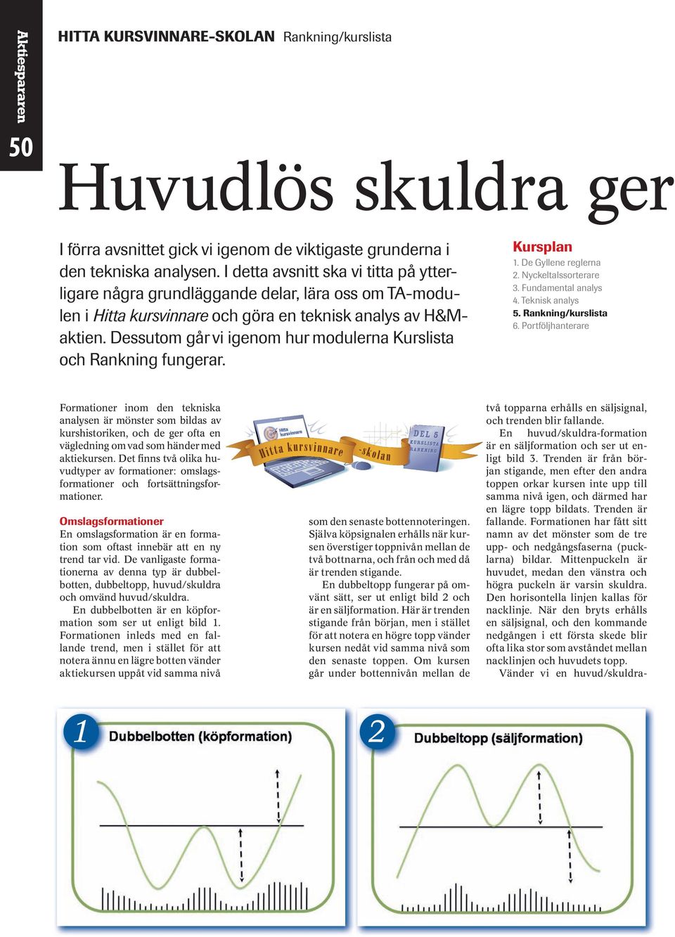 Dessutom går vi igenom hur modulerna Kurslista och Rankning fungerar. Kursplan 1. De Gyllene reglerna 2. Nyckeltalssorterare 3. Fundamental analys 4. Teknisk analys 5. Rankning/kurslista 6.