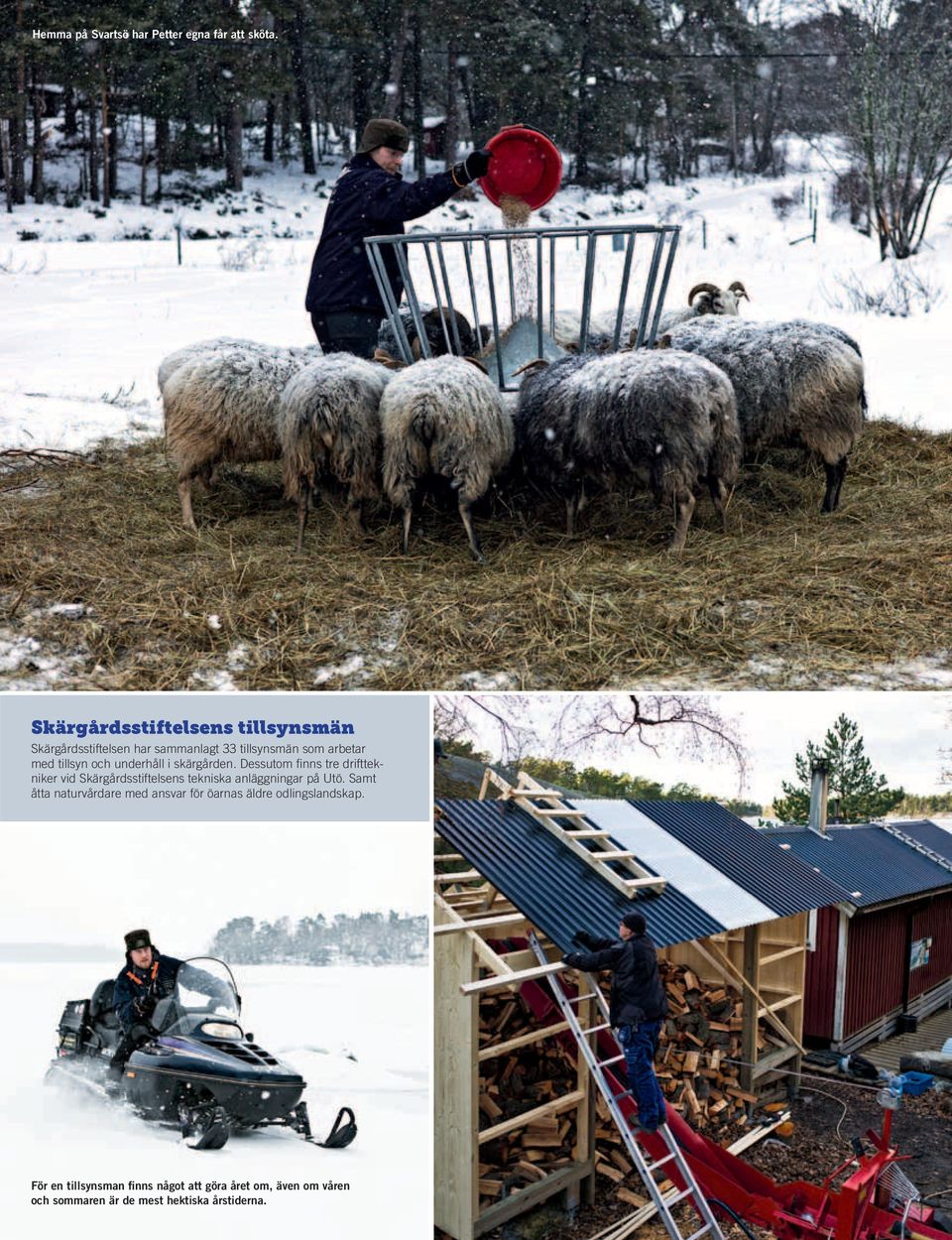 tillsynsmän som arbetar med tillsyn och underhåll i skärgården.