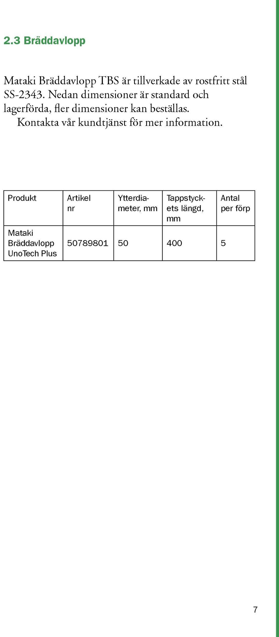 Kontakta vår kundtjänst för mer information.