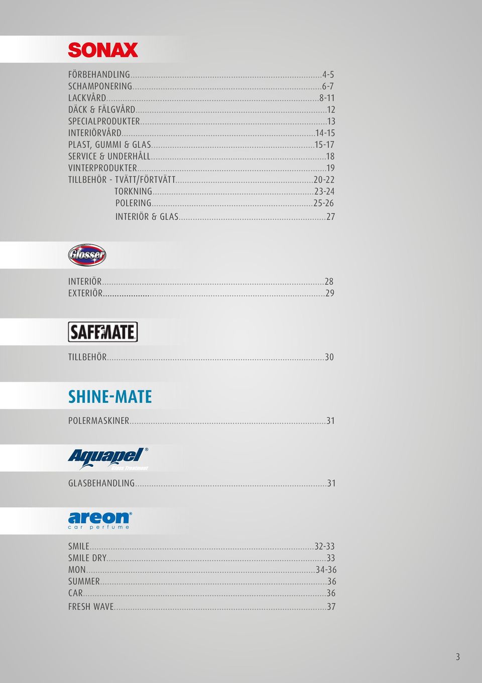 ..20-22 TORKNING...23-24 POLERING...25-26 INTERIÖR & GLAS...27 INTERIÖR...28 EXTERIÖR...29 TILLBEHÖR.