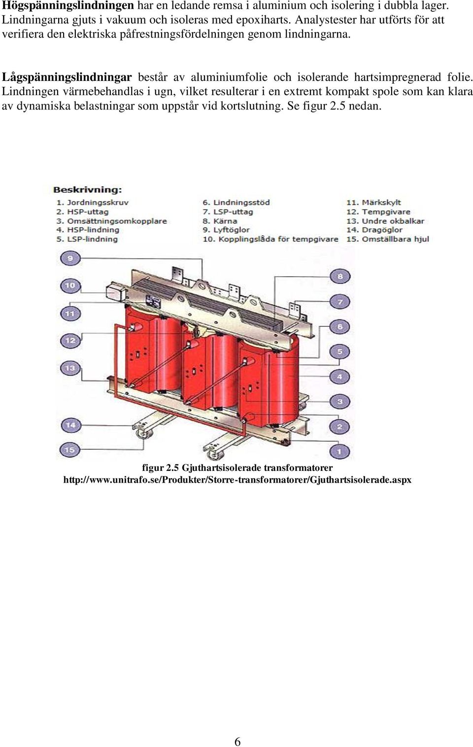 Lågspänningslindningar består av aluminiumfolie och isolerande hartsimpregnerad folie.