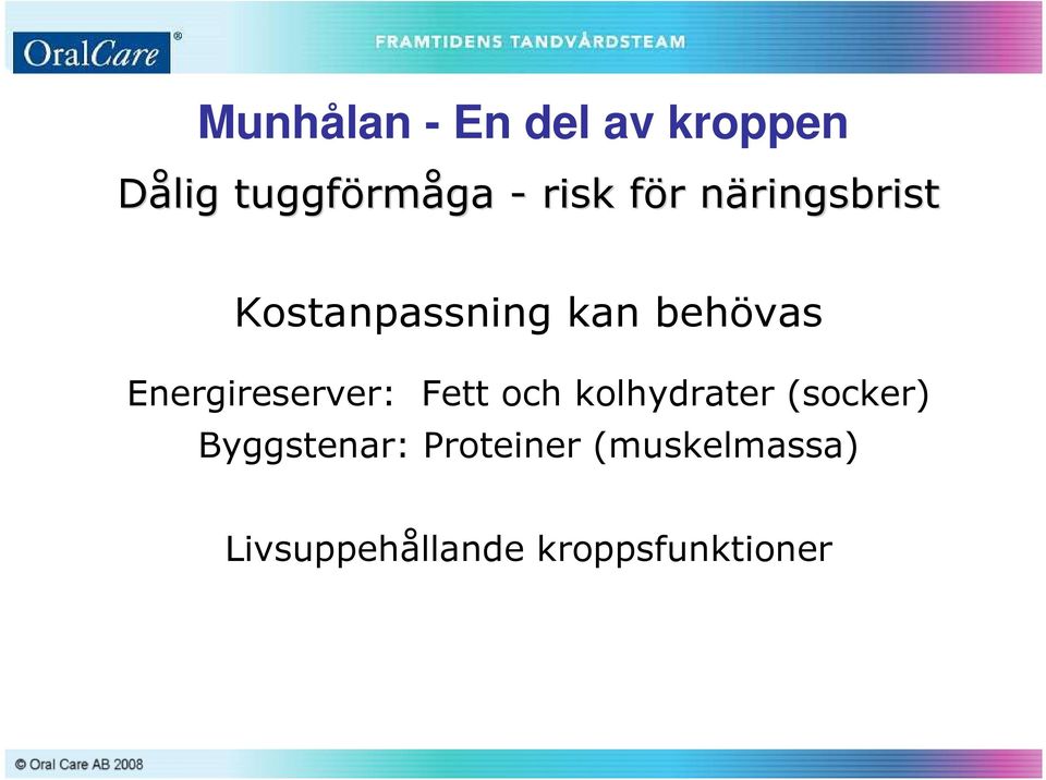 Energireserver: Fett och kolhydrater (socker)