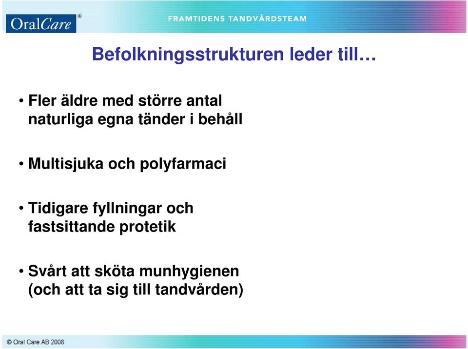 polyfarmaci Tidigare fyllningar och fastsittande