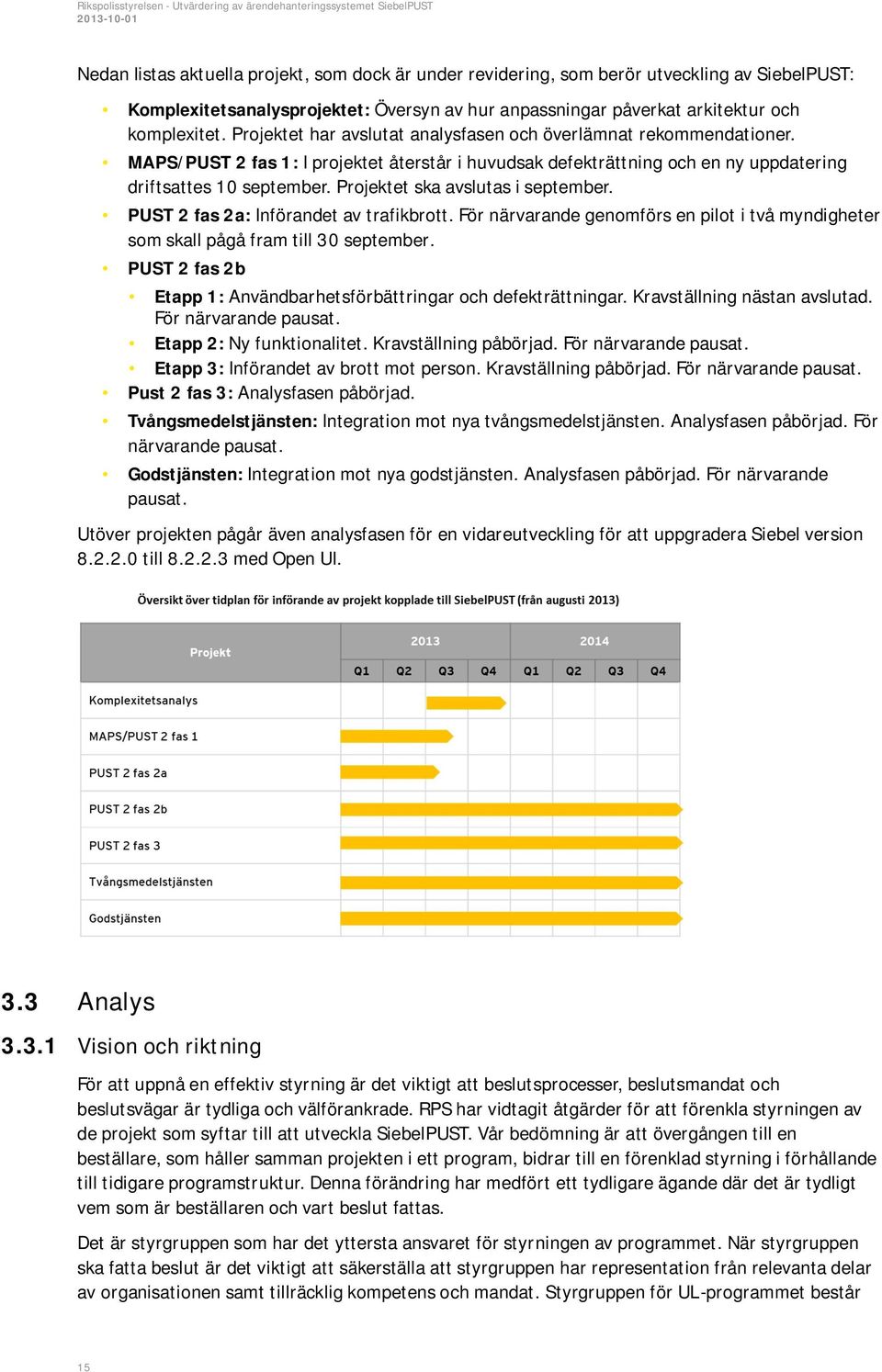 Projektet ska avslutas i september. PUST 2 fas 2a: Införandet av trafikbrott. För närvarande genomförs en pilot i två myndigheter som skall pågå fram till 30 september.