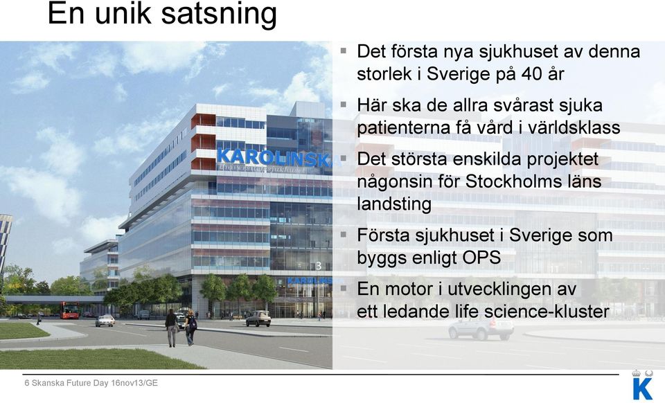 någonsin för Stockholms läns landsting Första sjukhuset i Sverige som byggs enligt OPS