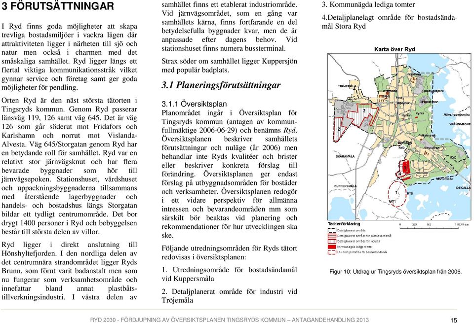 Genom Ryd passerar länsväg 119, 126 samt väg 645. Det är väg 126 som går söderut mot Fridafors och Karlshamn och norrut mot Vislanda- Alvesta.