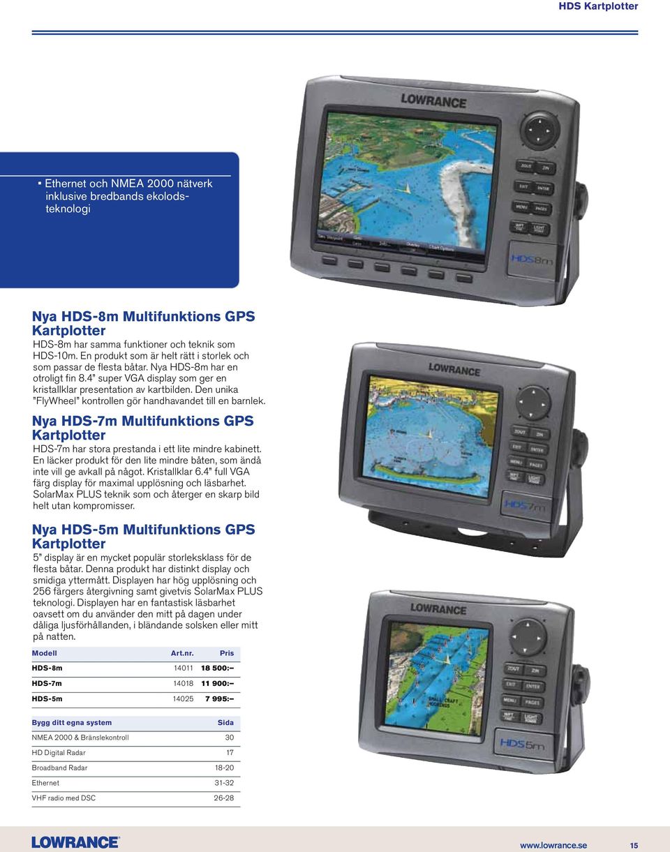 Den unika FlyWheel kontrollen gör handhavandet till en barnlek. Nya HDS-7m Multifunktions GPS Kartplotter HDS-7m har stora prestanda i ett lite mindre kabinett.