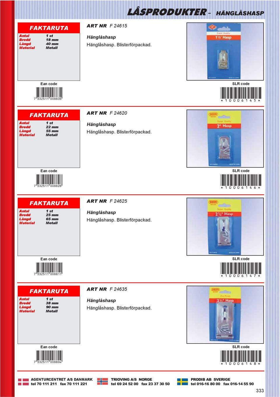 7NPL*aaiici+ *10006146* ntal 1 st redd 25 mm Längd 65 mm Material Metall RT NR F 24625 Hänglåshasp Hänglåshasp. listerförpackad.