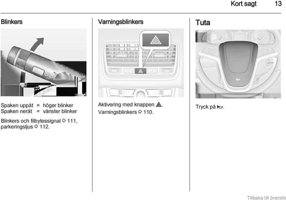 Blinkers och filbytessignal 3 111, parkeringsljus 3