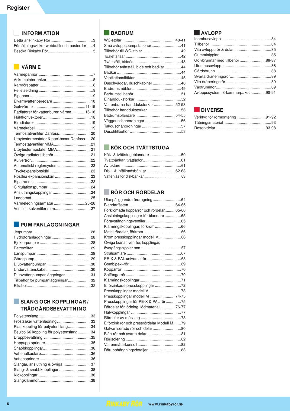 ..20 Utbytestermostater & packboxar Danfoss...20 Termostatventiler MMA...21 Utbytestermostater MMA...21 Övriga radiatortillbehör...21 Kulvertrör...22 Automatiskt reglersystem...23 Tryckexpansionskärl.