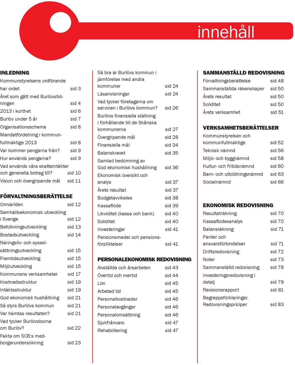 sid 10 Vision och övergripande mål sid 11 FÖRVALTNINGSBERÄTTELSE Omvärlden sid 12 Samhällsekonomisk utveckling i Sverige sid 12 Befolkningsutveckling sid 13 Bostadsutveckling sid 14 Näringsliv- och