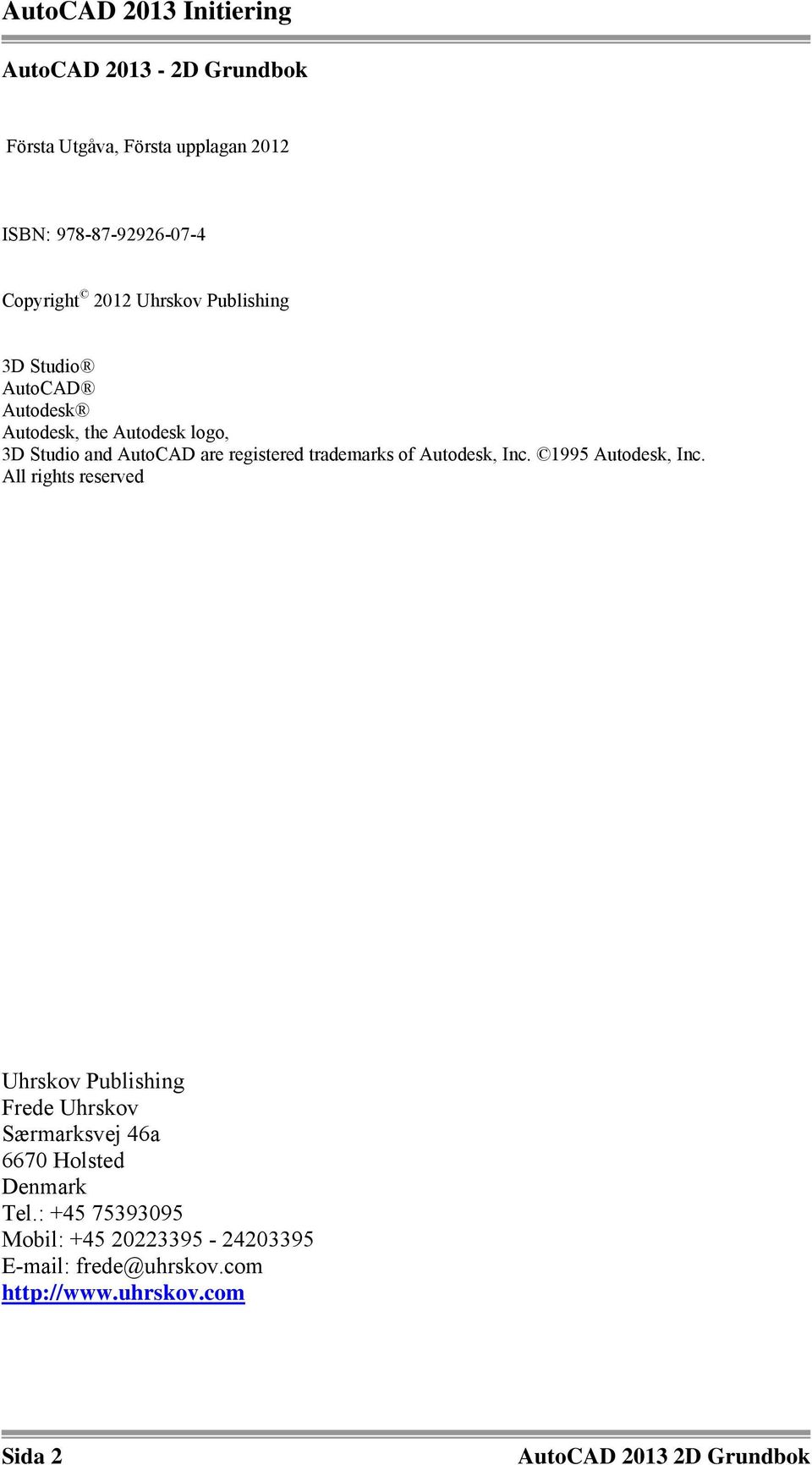 Autodesk, Inc. 1995 Autodesk, Inc.