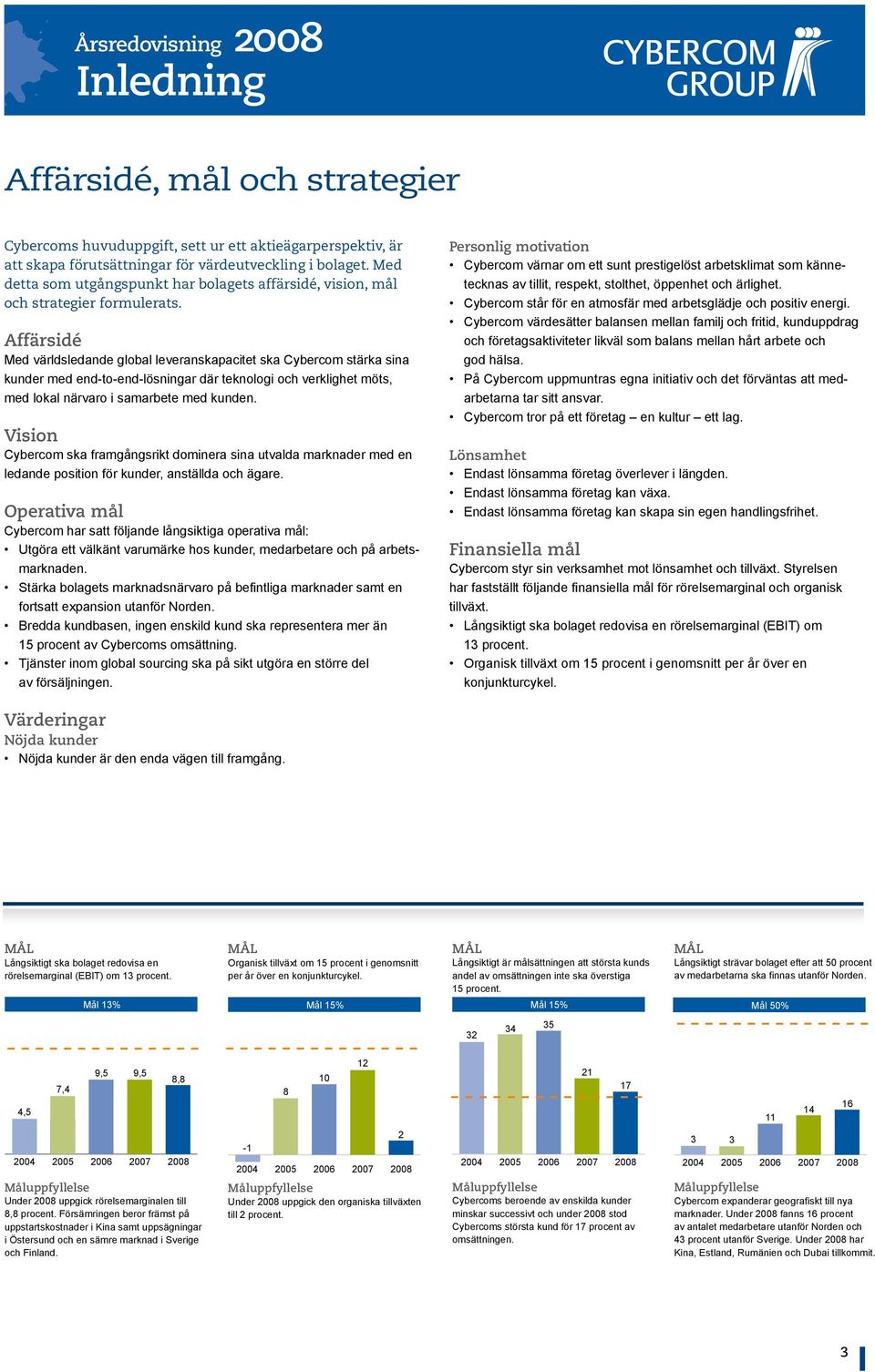 Affärsidé Med världsledande global leveranskapacitet ska Cybercom stärka sina kunder med end-to-end-lösningar där teknologi och verklighet möts, med lokal närvaro i samarbete med kunden.